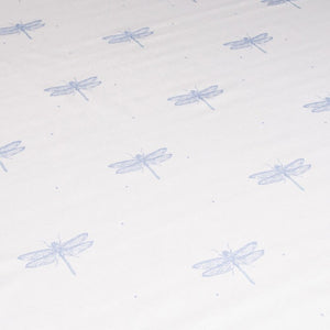 DRAGONFLY WHITE SATEEN FABRIC